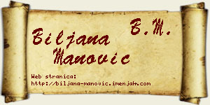 Biljana Manović vizit kartica